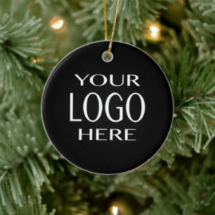 Ornamento De Cerâmica Seu logotipo  Substituição simples de logotipo
