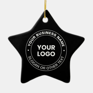 Ornamento De Cerâmica Seu Logotipo Texto e Elementos Modernos Editávei