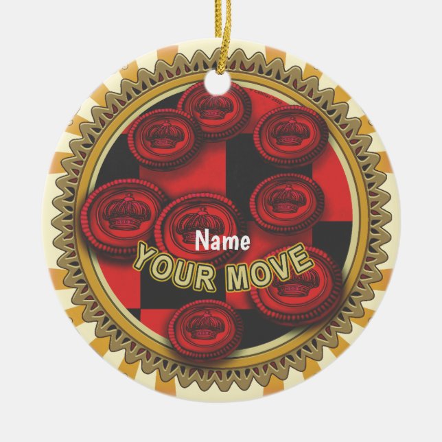Ornamento De Cerâmica Seu Movimento Damas  (Frente)
