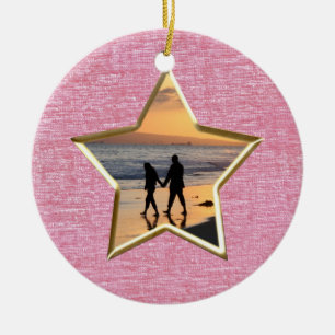 Ornamento De Cerâmica Seu texto e foto: quadro de imagem em forma de est