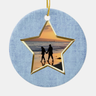 Ornamento De Cerâmica Seu texto e foto: quadro de imagem em forma de est