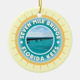 Ornamento De Cerâmica Seven Mile Bridge Florida Keys