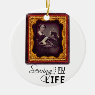 Ornamento De Cerâmica Sewing é minha vida