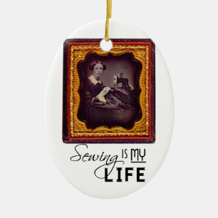 Ornamento De Cerâmica Sewing é minha vida