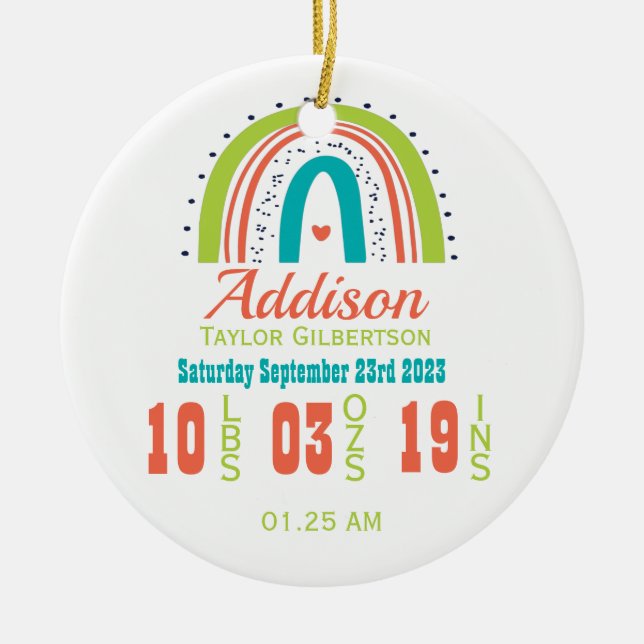 Ornamento De Cerâmica Sexo - Nascentes do Arco-Íris Neutro (Frente)