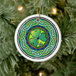Ornamento De Cerâmica Shamrock irlandês