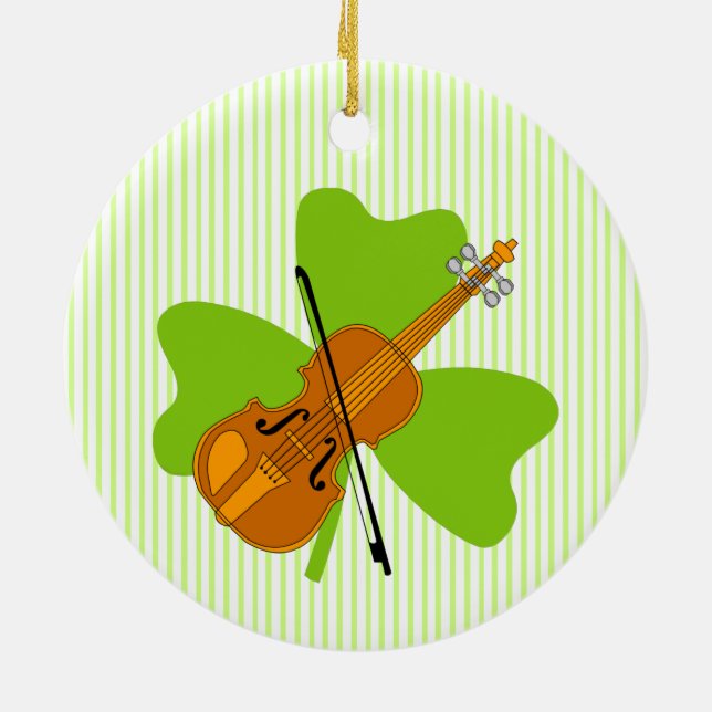 Ornamento De Cerâmica Shamrock Violin (Traseira)