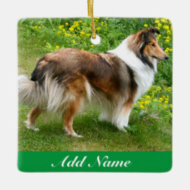 Ornamento De Cerâmica Sheepdog Personalizado - Sheltie Dog