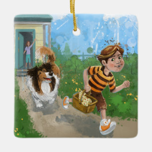 Ornamento De Cerâmica Sheldon e Davie Adventure