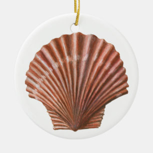 Ornamento De Cerâmica Shell Scallop