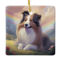 Sheltie Dog Memorial Rainbow Bridge Personalizada