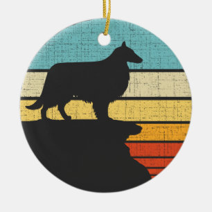 Ornamento De Cerâmica Sheltie Shetland Sheepdog Retro Vintage Dog Lover