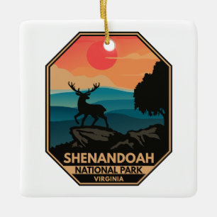 Ornamento De Cerâmica Shenandoah National Park Deer Minimamente Emblem R