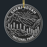 Ornamento De Cerâmica Shenandoah National Park Virginia Monoline<br><div class="desc">Vetor de Shenandoah trabalho de arte design. A Skyline Drive tem seu comprimento,  e uma vasta rede de trilhas inclui uma seção da trilha Appalachian de longa distância.</div>