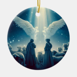 Ornamento De Cerâmica Shepard está assistindo o Natal