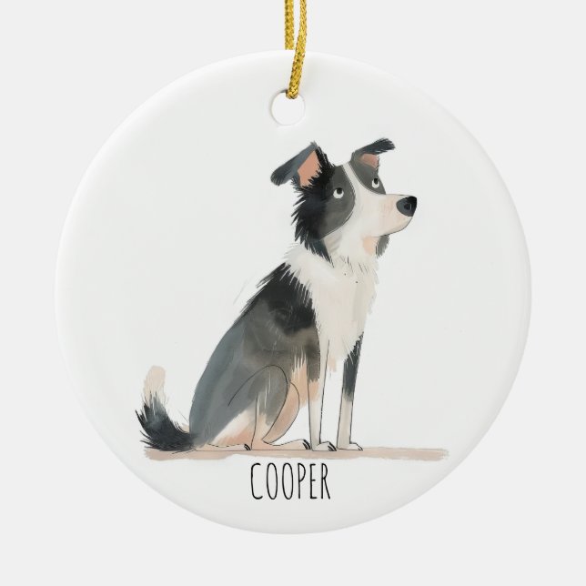 Ornamento De Cerâmica Shetland (Frente)