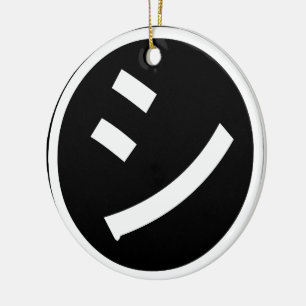 Ornamento De Cerâmica ㋛ Shi Kana Katakana sorrindo Emoji / Emoticon