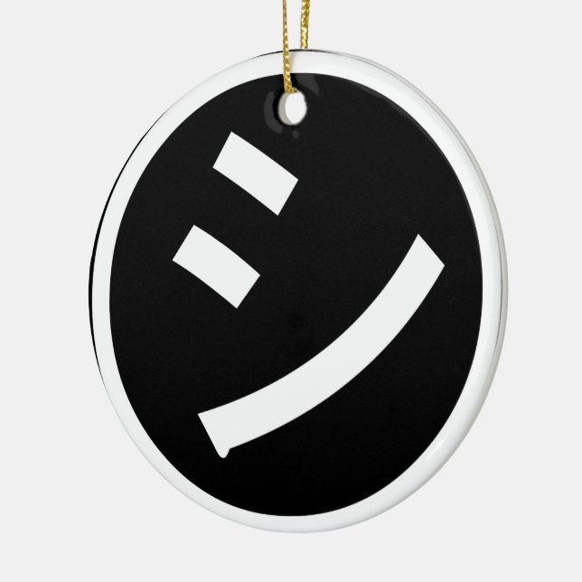 Ornamento De Cerâmica ㋛ Shi Kana Katakana sorrindo Emoji / Emoticon (Esquerda)