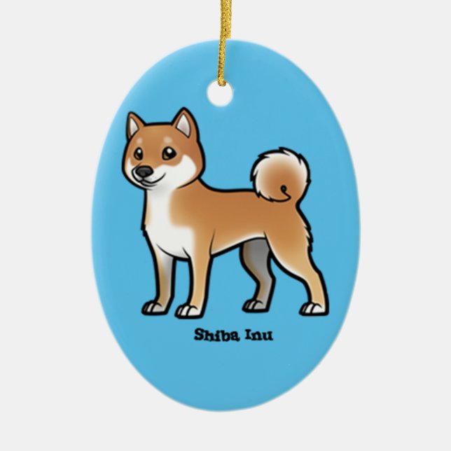 Ornamento De Cerâmica shiba inu (Frente)
