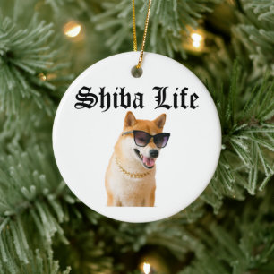 Ornamento De Cerâmica Shiba Life