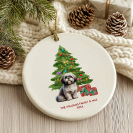 Ornamento De Cerâmica Shih Tzu Cachorro Natal Personalizado