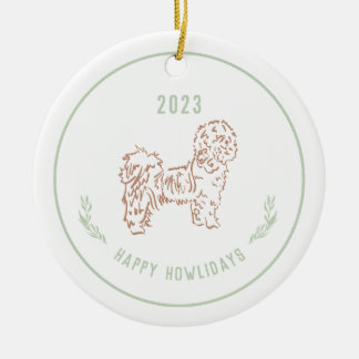 Ornamento De Cerâmica Shih Tzu, Lhasa Apso Dog Holiday Ornament