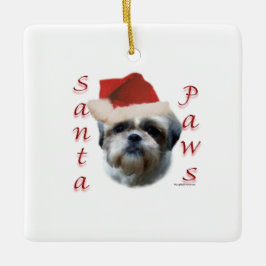 Ornamento De Cerâmica Shih Tzu Papais noeis Paws