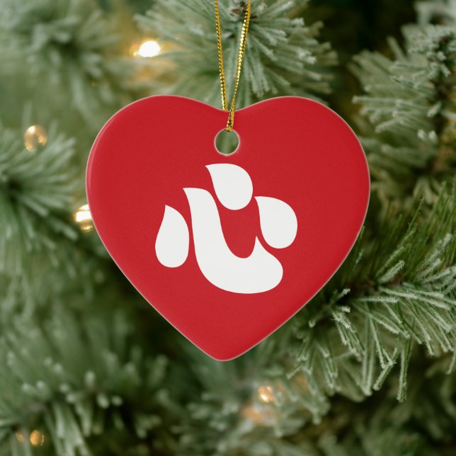 Ornamento De Cerâmica Shin Kanji Kokoro Heart 心 (Árvore)