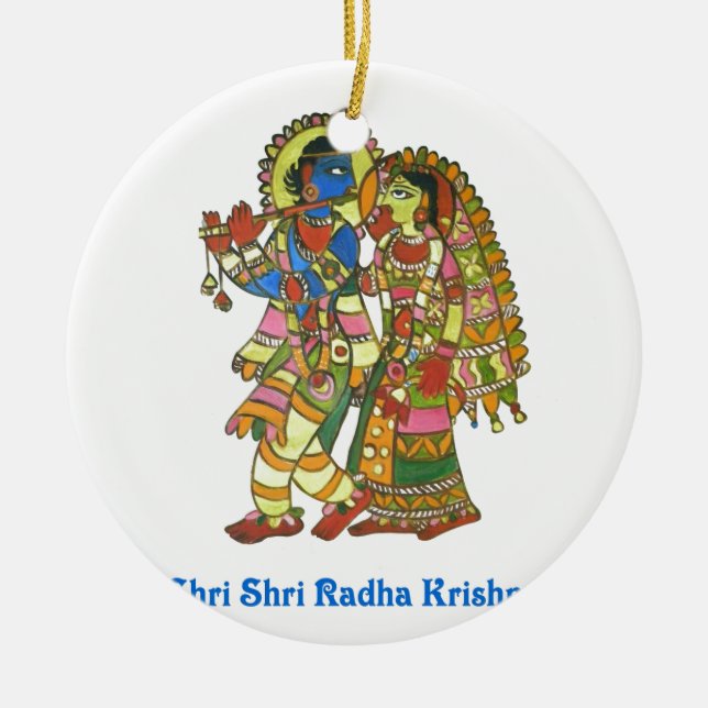 Ornamento De Cerâmica Shri Shri Radha Krishna (Frente)