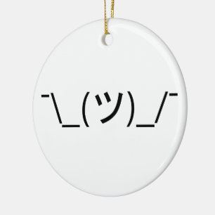 Ornamento De Cerâmica Shrug Emoticon ¯\_(ツ)_/ movimento Japonês Kaomoji