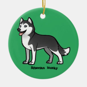 Ornamento De Cerâmica Siberian Husky