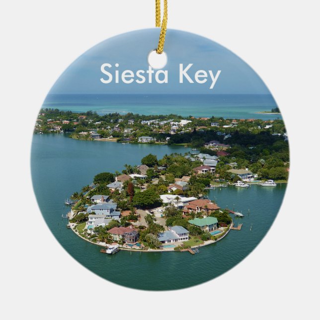 Ornamento De Cerâmica Siesta Key, Flórida (Frente)