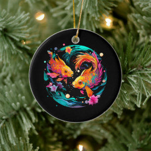 Ornamento De Cerâmica Signo de Peixes na Astrologia