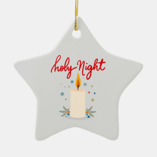 Ornamento De Cerâmica Silent night, glowing bright.