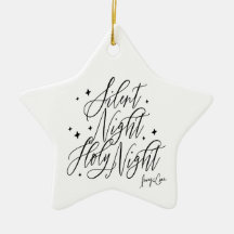 Silent Night Holy Night Christmas Star Ornament