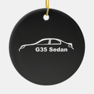 Ornamento De Cerâmica Silhueta branca do sedan G35 com fibra do carbono