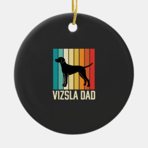 Ornamento De Cerâmica Silhueta de Cachorro Pai Vizsla Retro