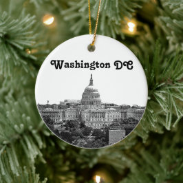 Ornamento De Cerâmica Silhueta de Washington Gravada