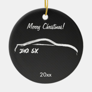 Ornamento De Cerâmica Silhueta do branco de Nissan 240SX