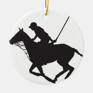 Ornamento De Cerâmica Silhueta do pônei de polo