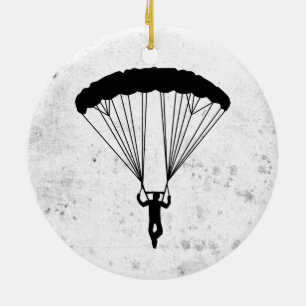 Ornamento De Cerâmica silhueta do skydiver