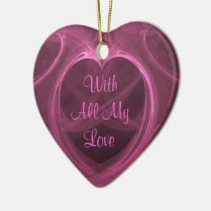 Ornamento De Cerâmica Silky Pink Heart