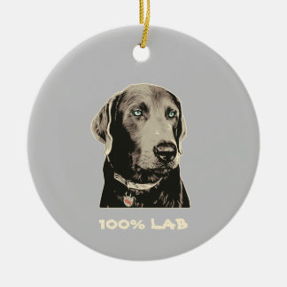 Ornamento De Cerâmica Silver Lab 100% Ornament Cerâmico Labrador