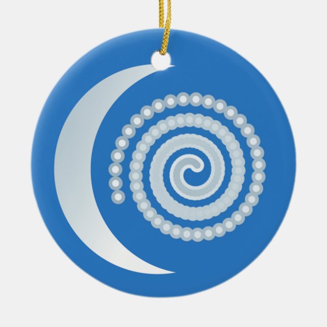 Ornamento De Cerâmica Silver Moon Spiral (Frente)