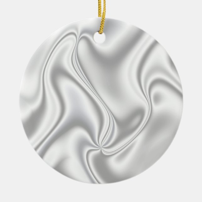 Ornamento De Cerâmica Silver Satin (Frente)