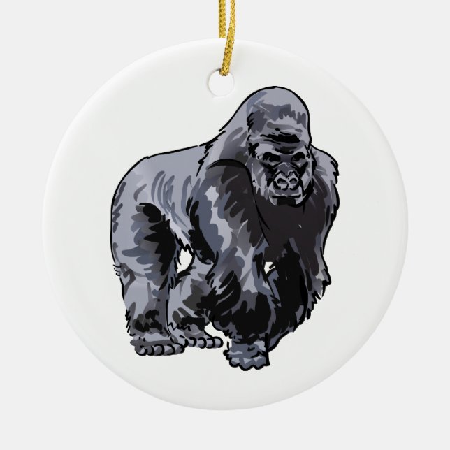 Ornamento De Cerâmica Silverback Gorilla (Frente)