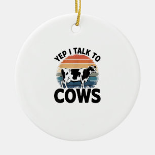 Ornamento De Cerâmica Sim, Eu Falo Com Vacas Engraçadas Vintage Dairy Fa