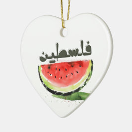 Ornamento De Cerâmica Simbiolismo da Paz em Watermelon - Palestina ف ل س