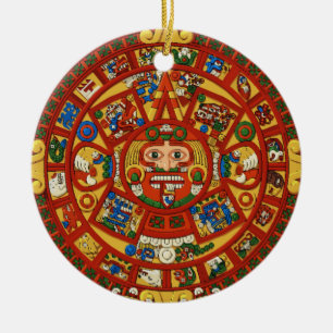 Ornamento De Cerâmica Símbolo Ancião Mayan Aztec