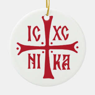 Ornamento De Cerâmica símbolo da religião ortodoxa cristã ICXCNIKA